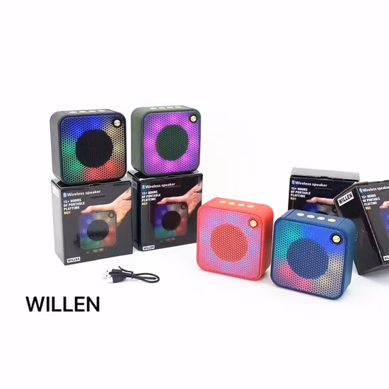 Amazon novo exterior portátil presente sem fio luz colorida subwoofer caixa de som rgb pano malha ipx 4 à prova dwaterproof água bluetooth mini alto-falante