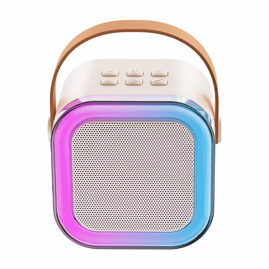 Família KTV Bluetooth Alto-falante duplo LED Luz intermitente Alto-falante externo sem fio